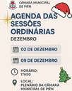 Agenda das Sessões de Dezembro