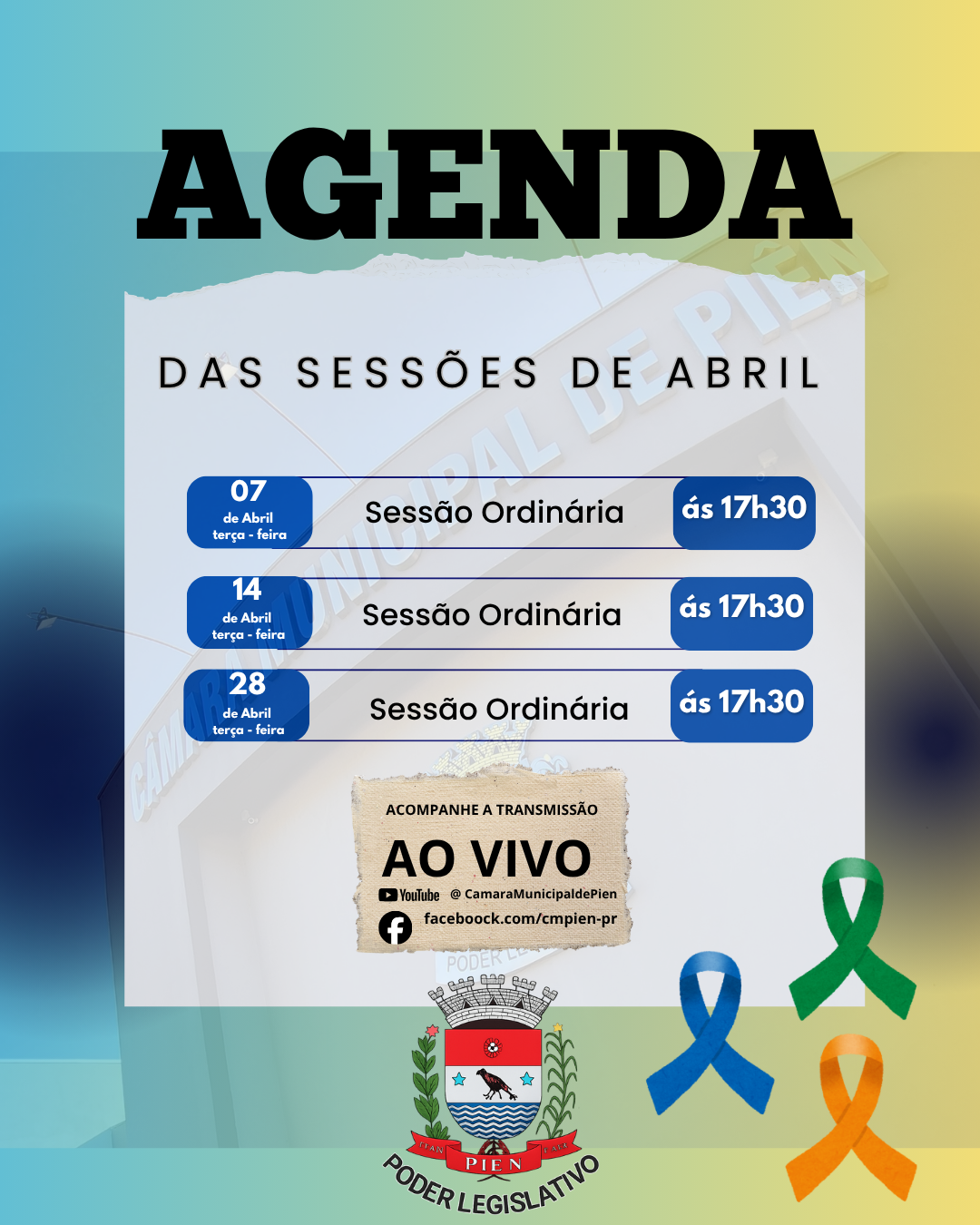 Agenda Oficial – Abril | Câmara Municipal de Piên